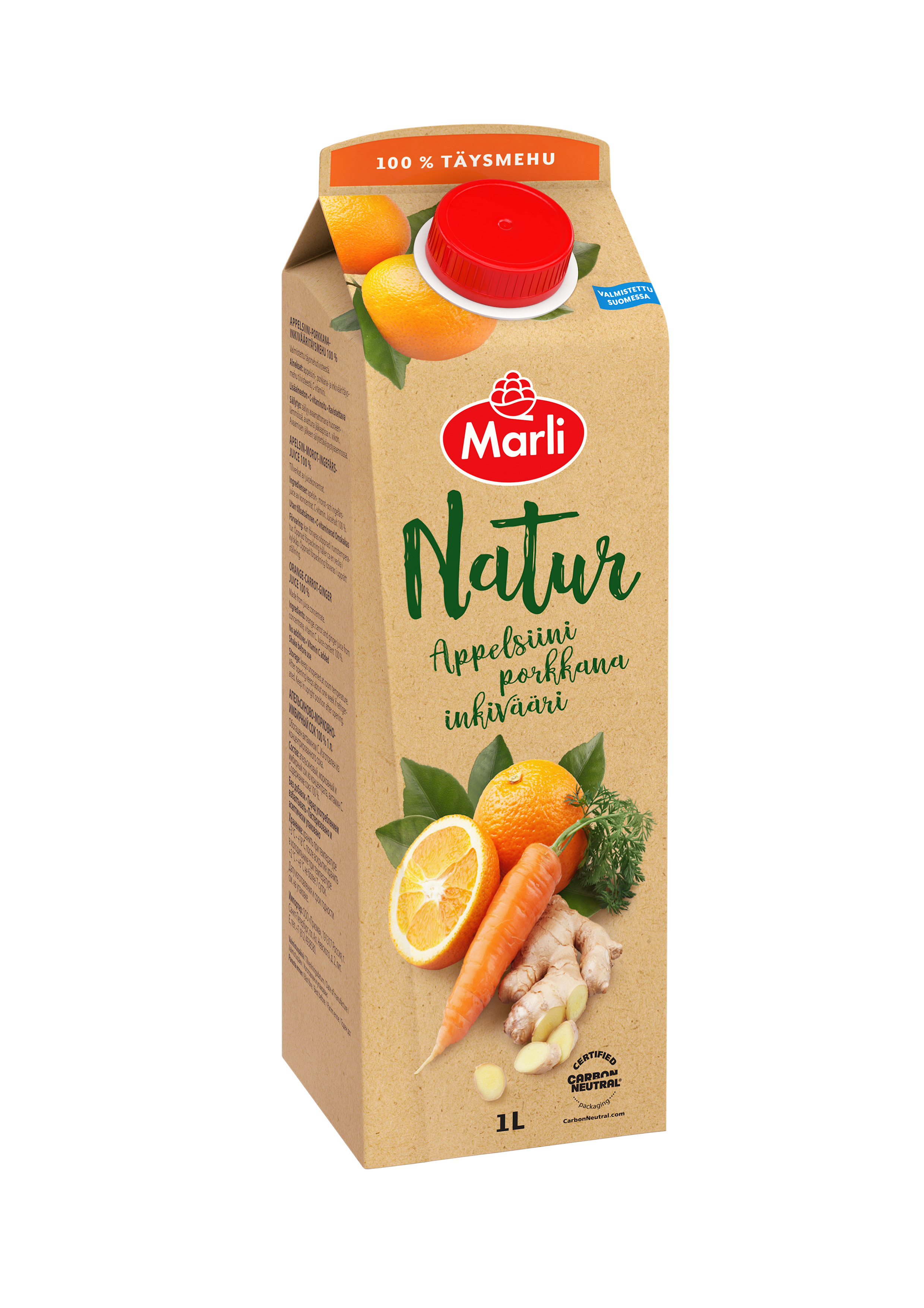 Marli Natur Appelsiini-porkkana-inkivääritäysmehu 1L - Eckes-Granini  Finland Oy Ab